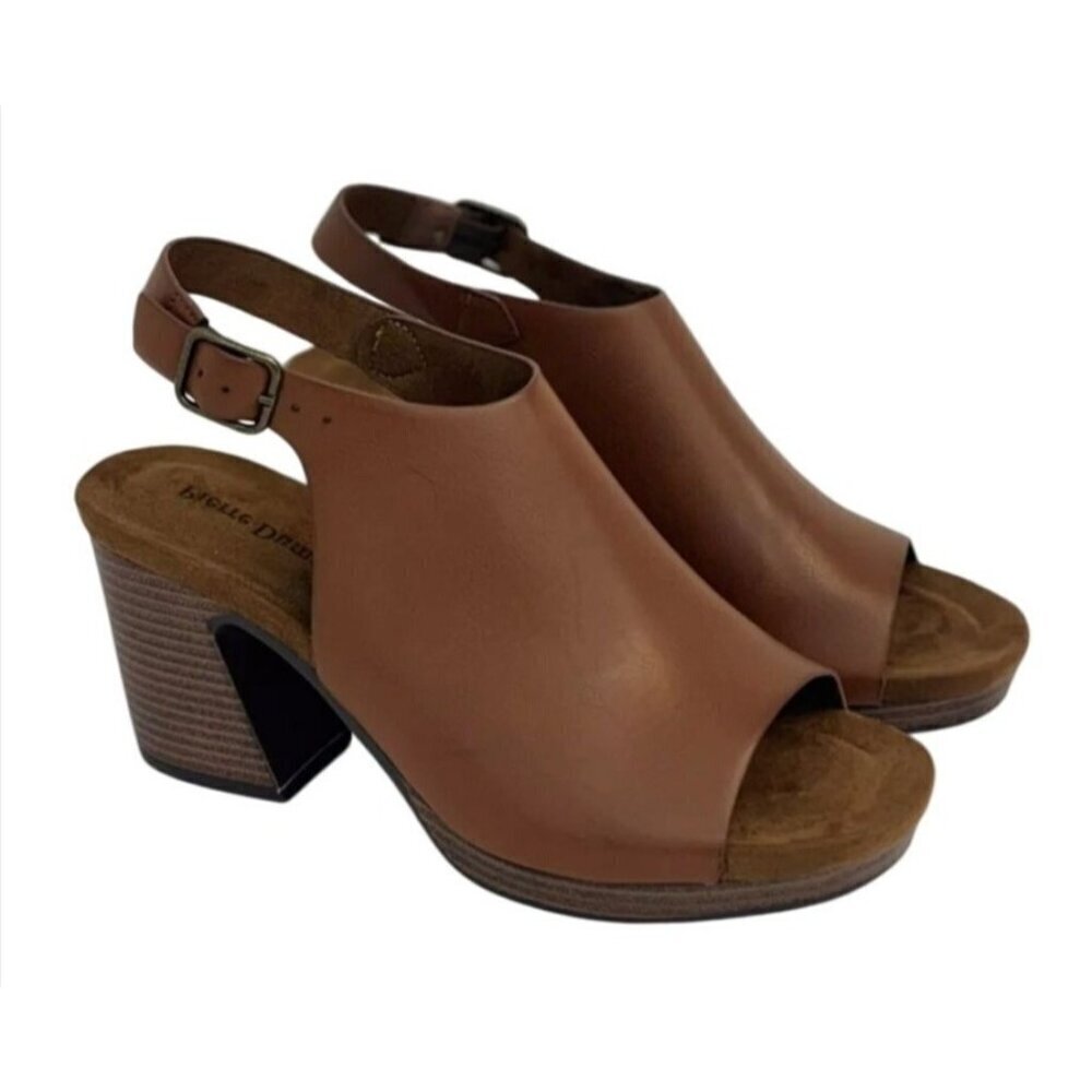 PIERRE DUMAS / Morgen-7 / Brown / Leather / Open-Toe / Platform / Sandals